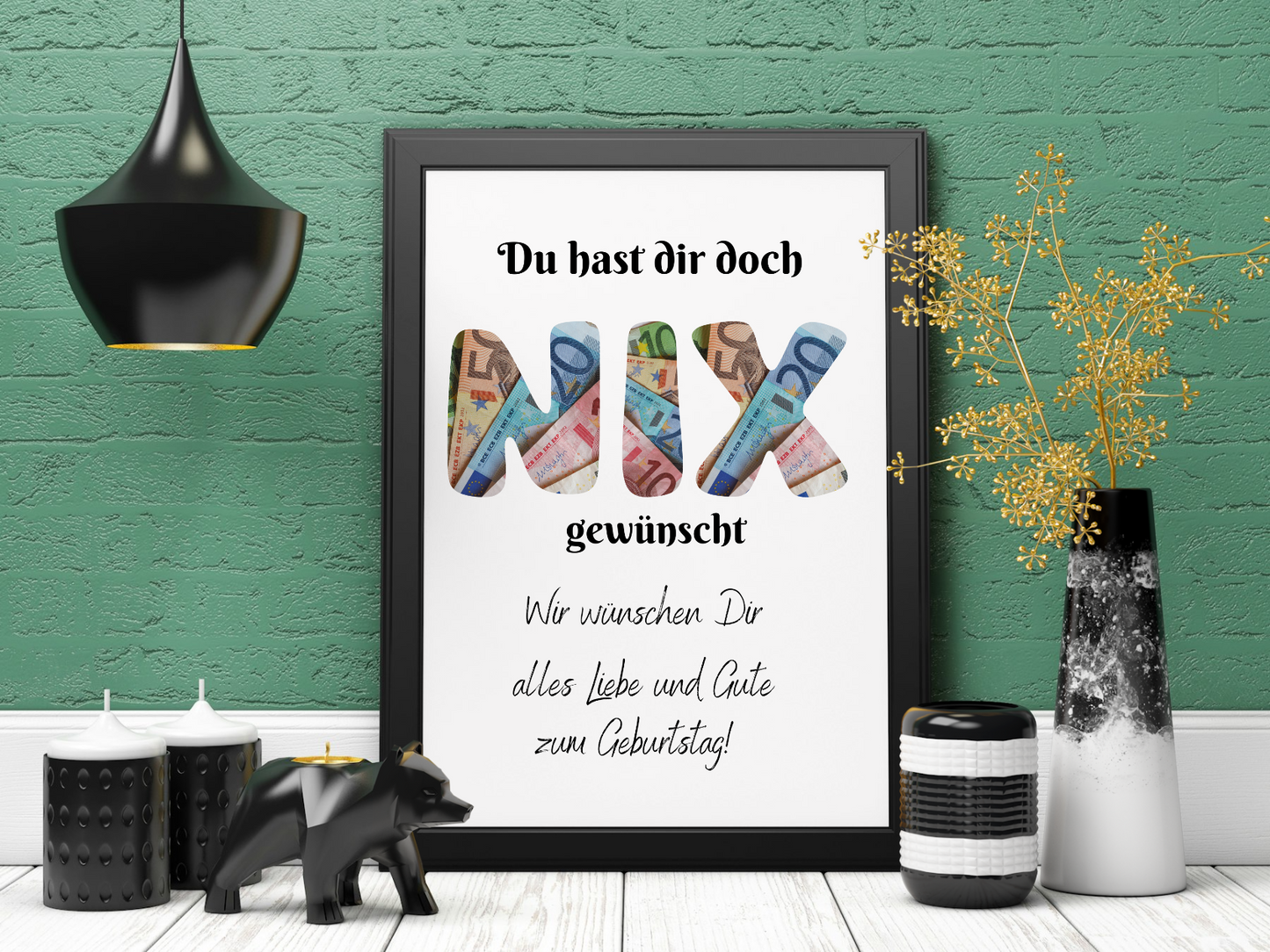 DU HAST DIR DOCH NIX GEWÜNSCHT! Geldgeschenk zum selbst ausdrucken, " Nix gewünscht", Last Minute Geschenkidee, kreative Geschenkidee zum Geburtstag, Weihnachten,Umzug, Abschied oder Jubiläum Mooncraftet Prints