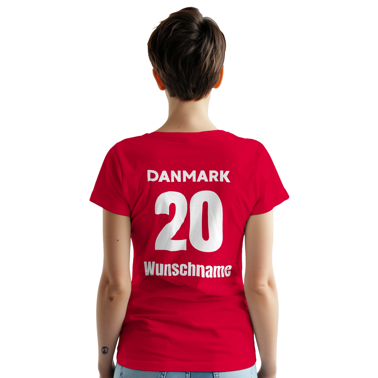 Handball T-Shirt Fanshirt - Dänemark rot-ist das Handball Geschenk für echte Handball Fans. Es ist personalisierbar vorne und hinten.