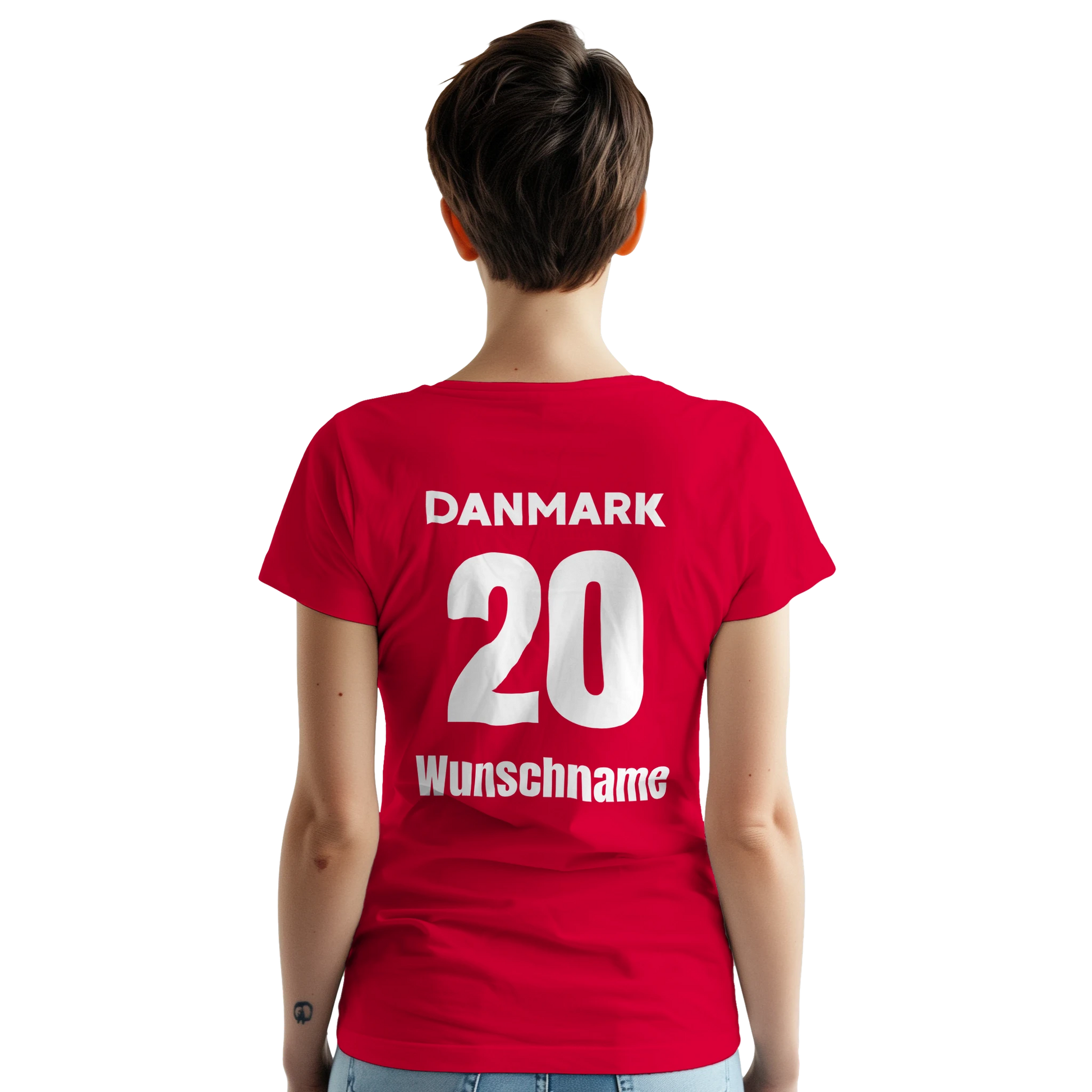 Handball T-Shirt Fanshirt - Dänemark rot-ist das Handball Geschenk für echte Handball Fans. Es ist personalisierbar vorne und hinten.