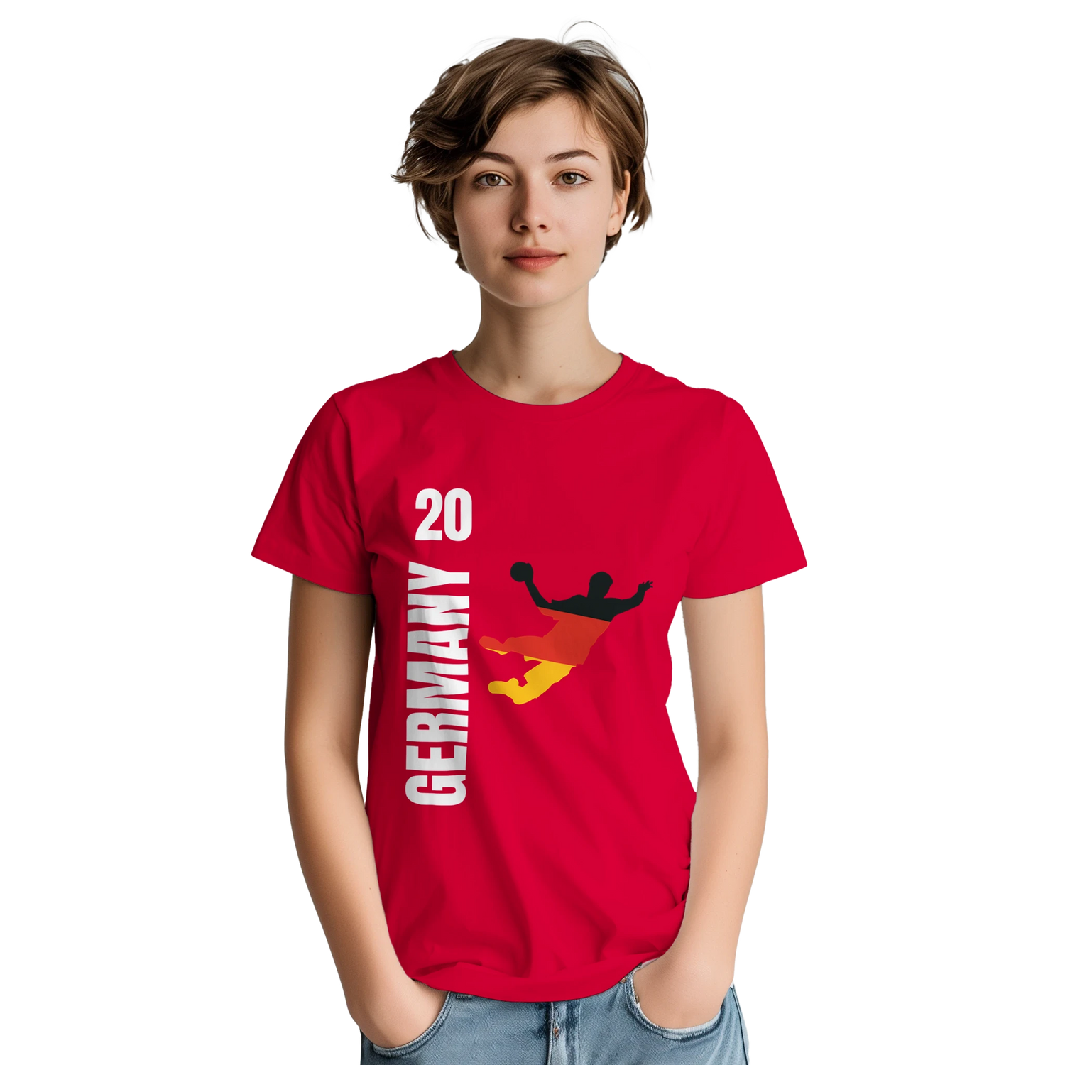 Handball T-Shirt Handball Fanshirt Germany-Deutschland rot