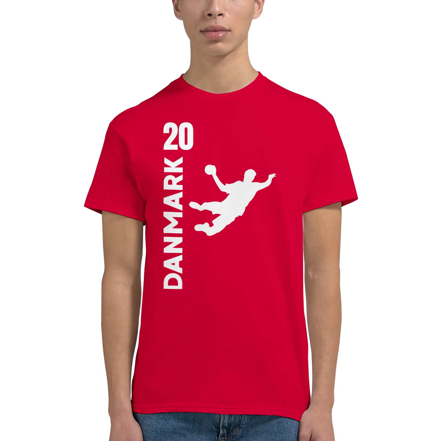 Handball T-Shirt Fanshirt - Dänemark rot-ist das Handball Geschenk für echte Handball Fans. Es ist personalisierbar vorne und hinten.