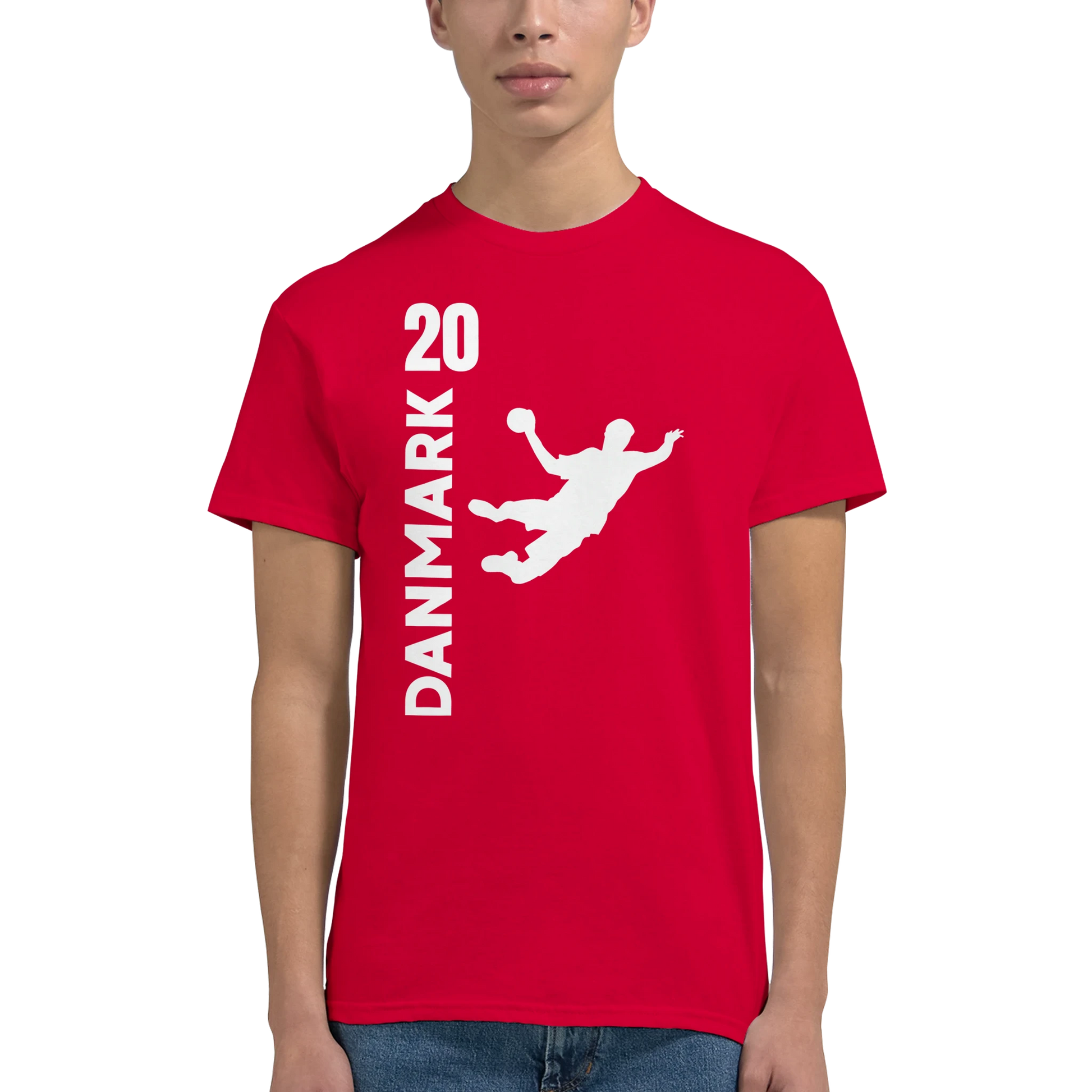 Handball T-Shirt Fanshirt - Dänemark rot-ist das Handball Geschenk für echte Handball Fans. Es ist personalisierbar vorne und hinten.