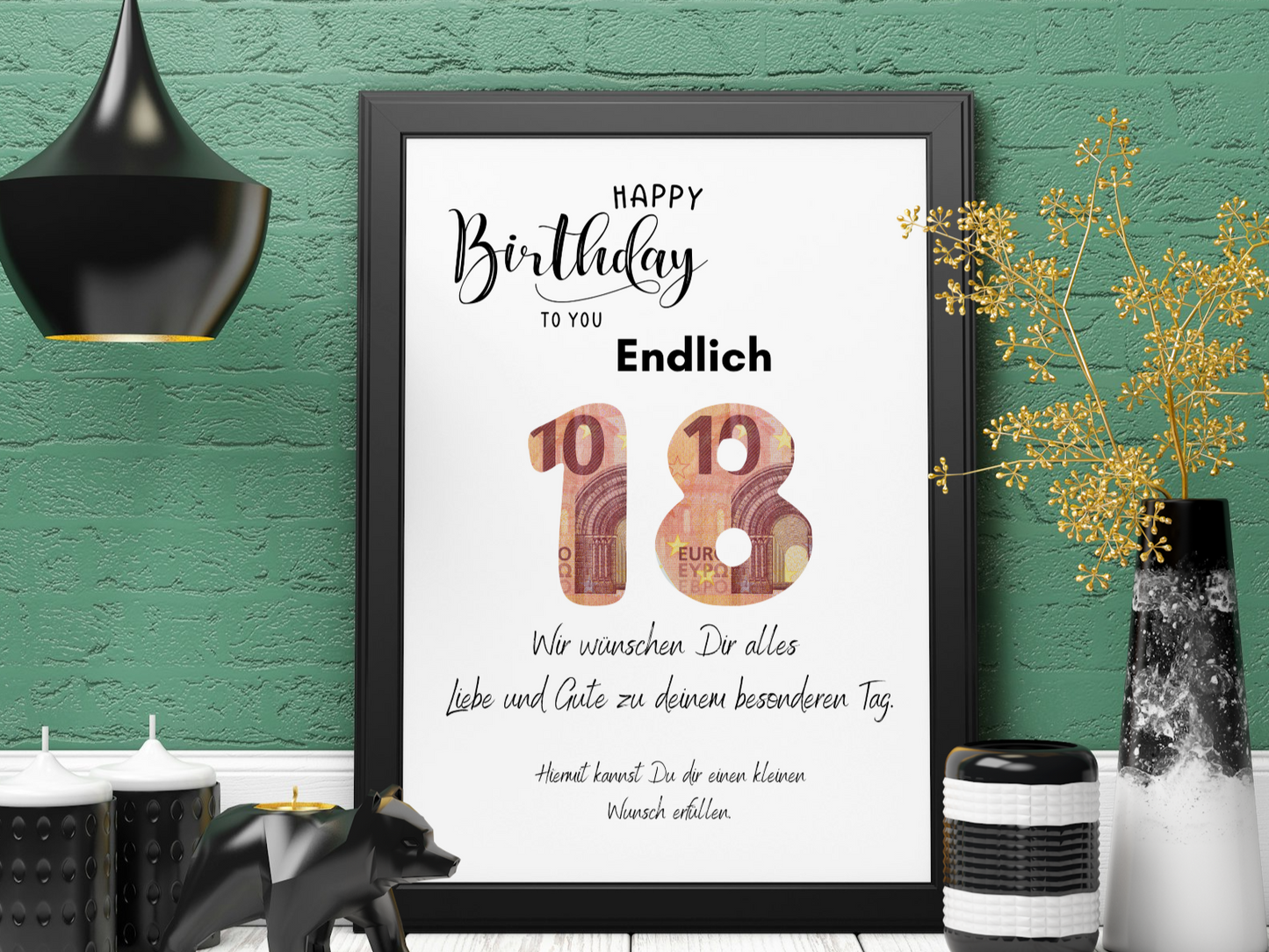 Endlich 18! Geldgeschenk Geburtstag zum selber basteln-Last Minute Geschenkidee-PDF Download