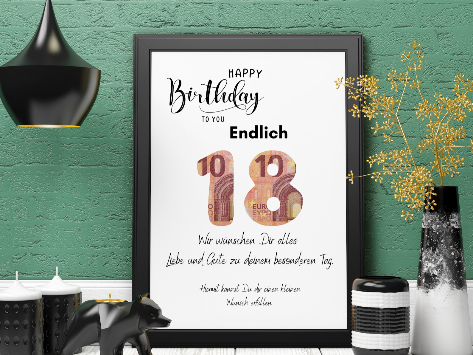 Endlich 18! Geldgeschenk Geburtstag zum selber basteln-Last Minute Geschenkidee-PDF Download
