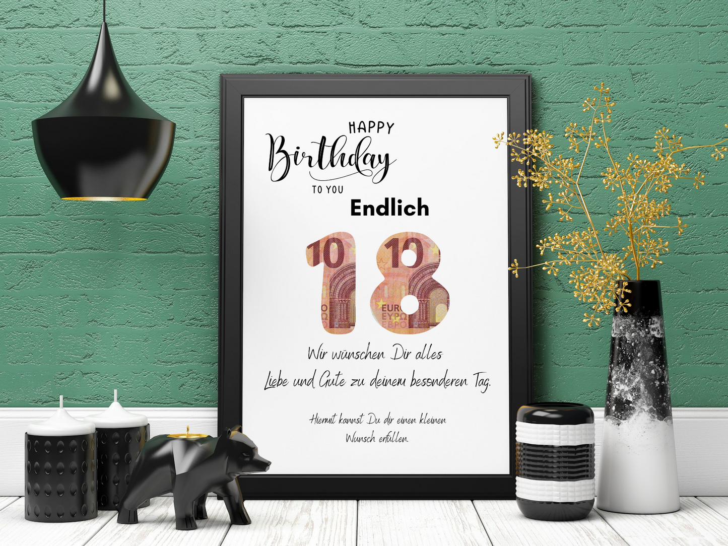 Endlich 18! Geldgeschenk Geburtstag zum selber basteln-Last Minute Geschenkidee-PDF Download