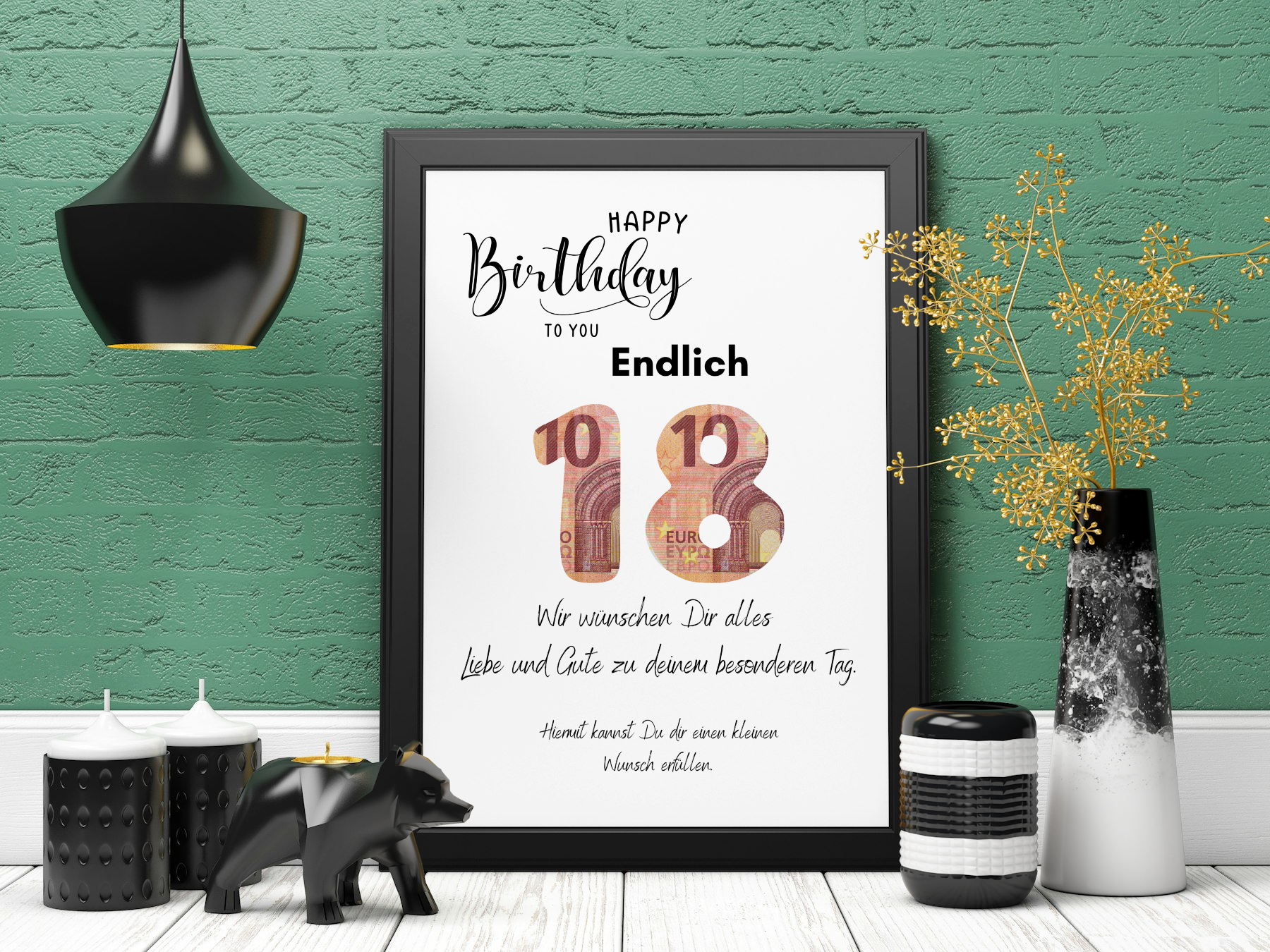 Endlich 18! Geldgeschenk Geburtstag zum selber basteln-Last Minute Geschenkidee-PDF Download