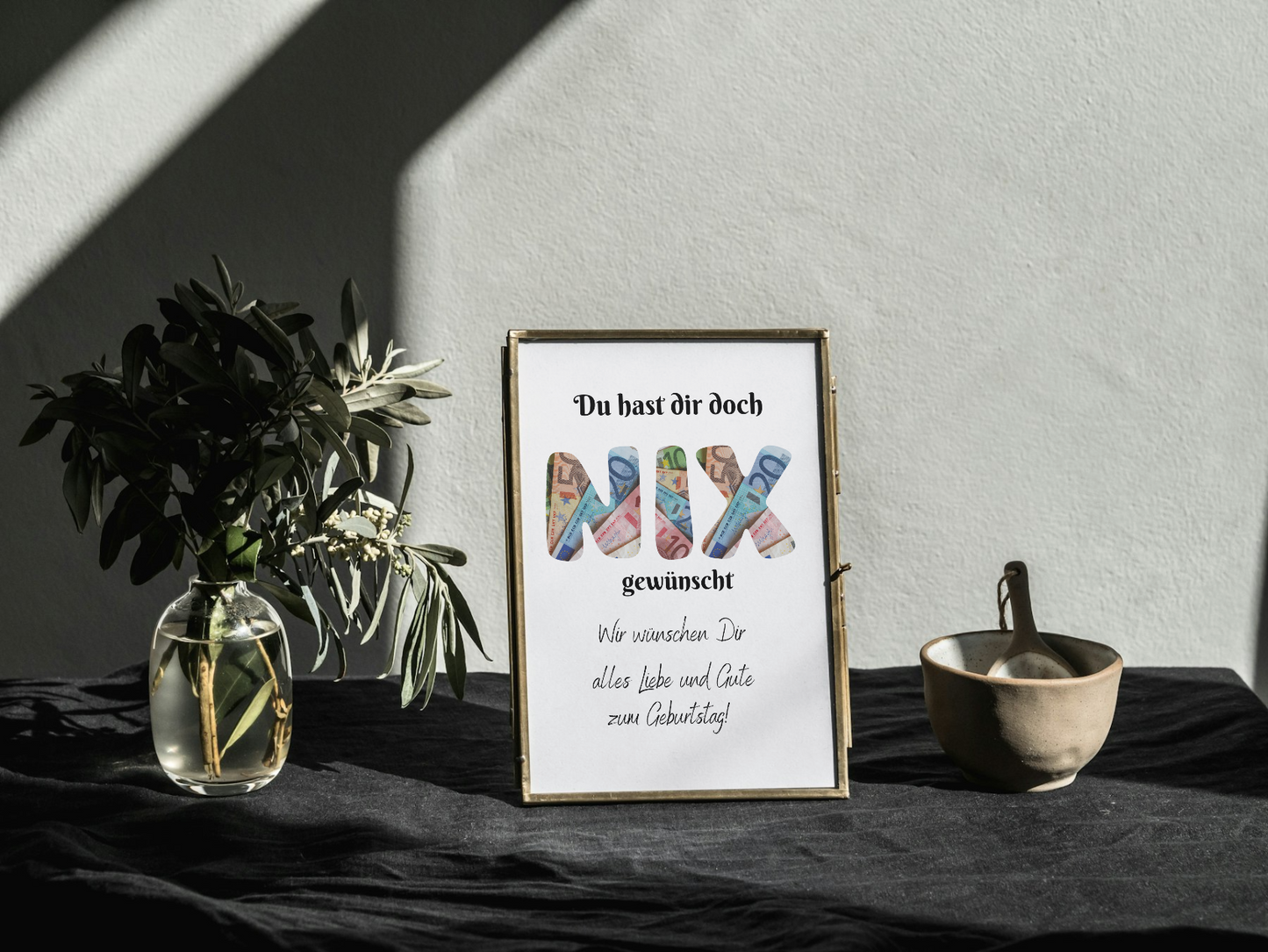 DU HAST DIR DOCH NIX GEWÜNSCHT! Geldgeschenk zum selbst ausdrucken, " Nix gewünscht", Last Minute Geschenkidee, kreative Geschenkidee zum Geburtstag, Weihnachten,Umzug, Abschied oder Jubiläum Mooncraftet Prints