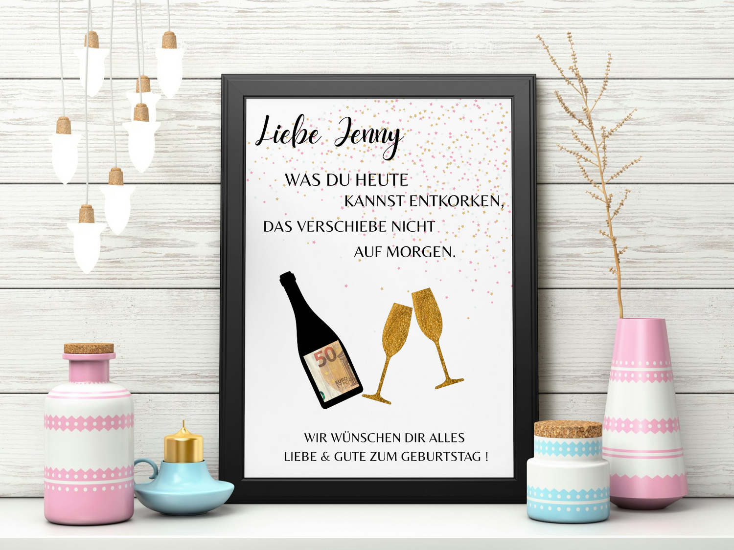Geldgeschenk zum Geburtstag gesucht?hier ist es: Ein personalisierbares Geldgeschenk ist die perfekte Wahl, wenn du Geld originell und individuell verschenken möchtest.
