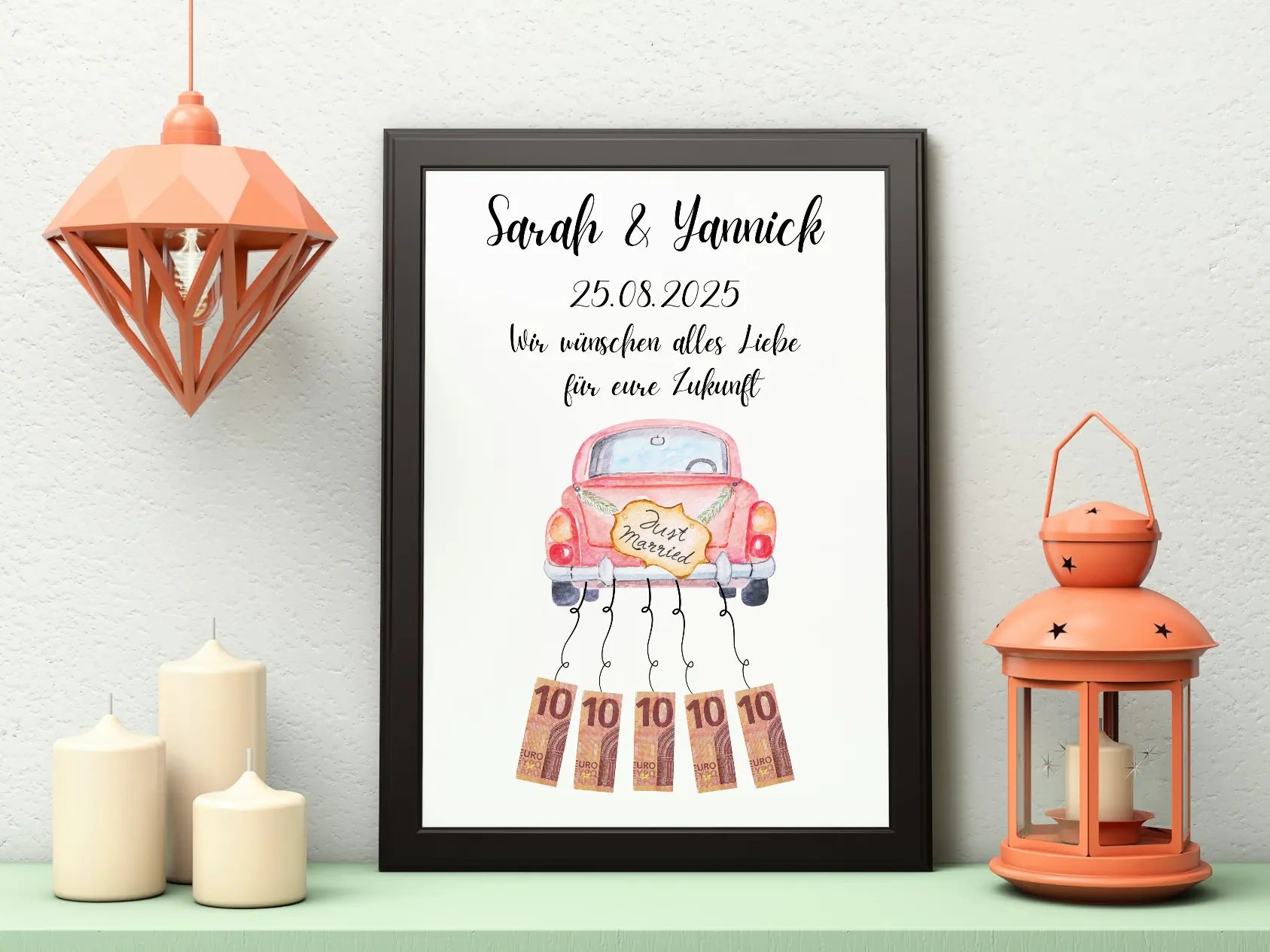 Geldgeschenk zur Hochzeit zum personalisieren – kreative Idee