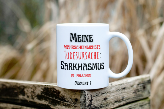 Geschenke Tasse – beidseitig bedruckt mit lustigem Spruch