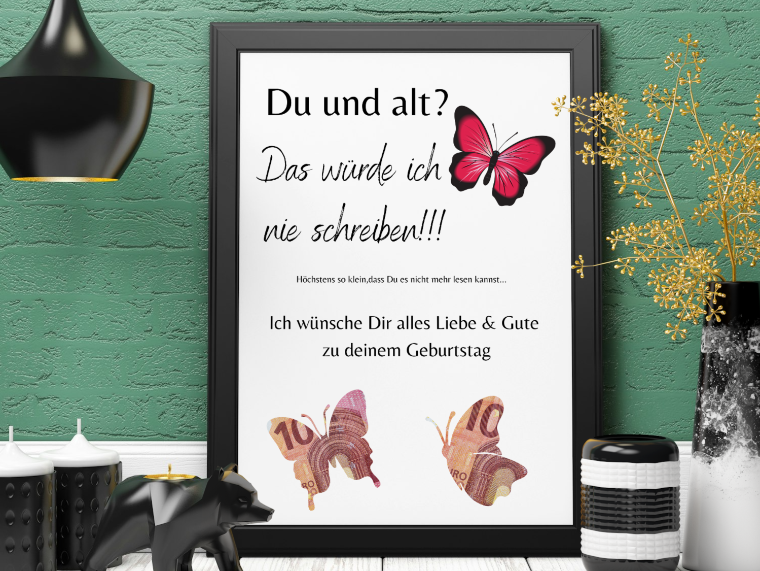 Geldgeschenk zum Geburtstag ist eine kreative und persönliche Möglichkeit, Geld zu verschenken. Mit unserer witzigen PDF-Vorlage verwandeln Sie einen Geldschein in ein stilvolles Präsent, das bei Freunden und Familie garantiert für Freude sorgt.