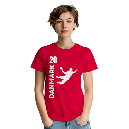 Handball T-Shirt Fanshirt - Dänemark rot-ist das Handball Geschenk für echte Handball Fans. Es ist personalisierbar vorne und hinten.