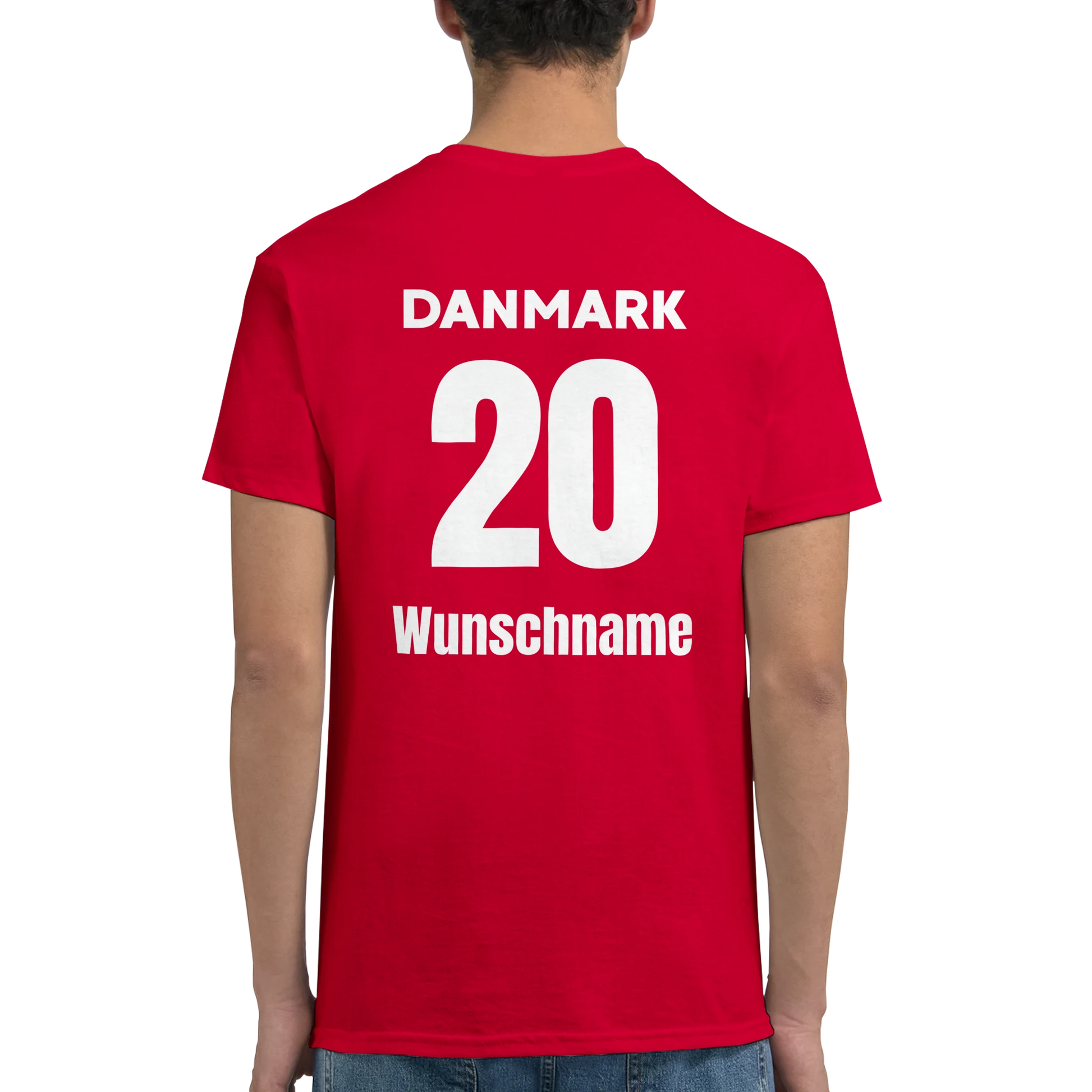 Handball T-Shirt Fanshirt - Dänemark rot-ist das Handball Geschenk für echte Handball Fans. Es ist personalisierbar vorne und hinten.
